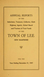 Report of the superintending school committee of the Town of Lee, N.H. for the year ending ._cover