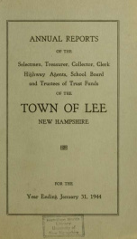 Report of the superintending school committee of the Town of Lee, N.H. for the year ending ._cover