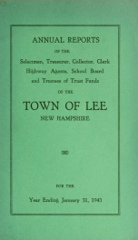 Report of the superintending school committee of the Town of Lee, N.H. for the year ending ._cover