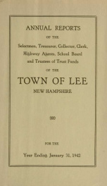 Report of the superintending school committee of the Town of Lee, N.H. for the year ending ._cover