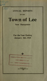 Report of the superintending school committee of the Town of Lee, N.H. for the year ending ._cover