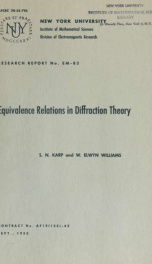 Equivalence relations in diffraction theory_cover