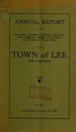 Report of the superintending school committee of the Town of Lee, N.H. for the year ending ._cover