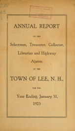 Report of the superintending school committee of the Town of Lee, N.H. for the year ending ._cover