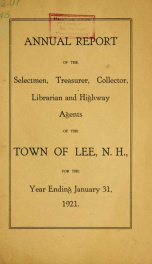 Report of the superintending school committee of the Town of Lee, N.H. for the year ending ._cover