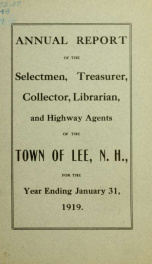 Report of the superintending school committee of the Town of Lee, N.H. for the year ending ._cover