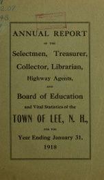 Report of the superintending school committee of the Town of Lee, N.H. for the year ending ._cover