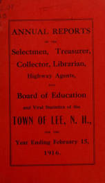 Report of the superintending school committee of the Town of Lee, N.H. for the year ending ._cover