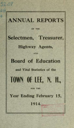 Report of the superintending school committee of the Town of Lee, N.H. for the year ending ._cover