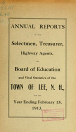 Report of the superintending school committee of the Town of Lee, N.H. for the year ending ._cover