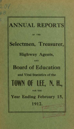 Report of the superintending school committee of the Town of Lee, N.H. for the year ending ._cover