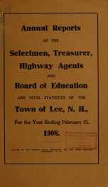 Report of the superintending school committee of the Town of Lee, N.H. for the year ending ._cover