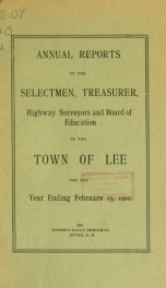 Report of the superintending school committee of the Town of Lee, N.H. for the year ending ._cover