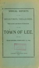 Report of the superintending school committee of the Town of Lee, N.H. for the year ending ._cover