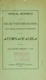 Report of the superintending school committee of the Town of Lee, N.H. for the year ending ._cover