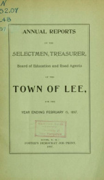 Report of the superintending school committee of the Town of Lee, N.H. for the year ending ._cover