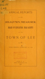 Report of the superintending school committee of the Town of Lee, N.H. for the year ending ._cover