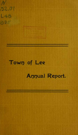 Report of the superintending school committee of the Town of Lee, N.H. for the year ending ._cover