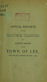 Report of the superintending school committee of the Town of Lee, N.H. for the year ending ._cover