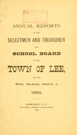 Report of the superintending school committee of the Town of Lee, N.H. for the year ending ._cover