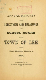 Report of the superintending school committee of the Town of Lee, N.H. for the year ending ._cover