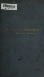 History of the religious Society of Friends, called by some the Free Quakers, in the city of Philadelphia [microform]_cover