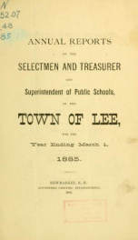 Report of the superintending school committee of the Town of Lee, N.H. for the year ending ._cover