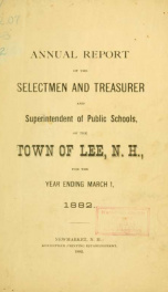 Report of the superintending school committee of the Town of Lee, N.H. for the year ending ._cover