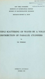Multiple scatterings of waves by a volume distribution of parallel cylinders_cover