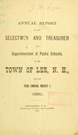 Report of the superintending school committee of the Town of Lee, N.H. for the year ending ._cover