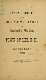 Report of the superintending school committee of the Town of Lee, N.H. for the year ending ._cover