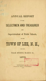 Report of the superintending school committee of the Town of Lee, N.H. for the year ending ._cover