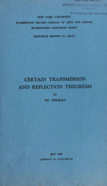 Certain transmission and reflection theorems_cover