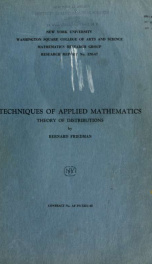 Techniques of applied mathematics; theory of distributions_cover