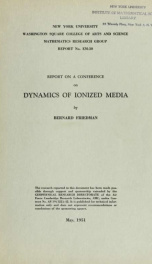 Report on a conference of dynamics of ionized media_cover