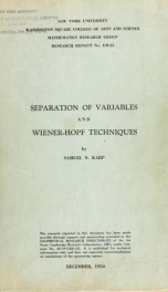 Separation of variables and Wiener-Hopf techniques_cover