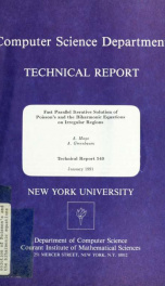 Fast parallel iterative solution of Poisson's and the biharmonic equations on irregular regions_cover