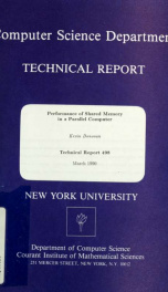 Performance of shared memory in a parallel computer_cover