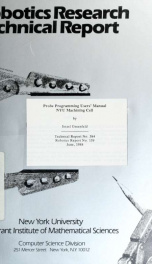 Probe programming users' manual NYU machining cell_cover