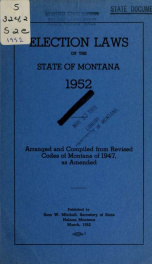 Election laws of the State of Montana, 1952 1952_cover