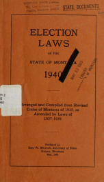 Election laws of the state of Montana, 1940 1940_cover