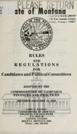 Rules and regulations for candidates and political committees adopted by the Commissioner of Campaign Finances and Practices, revised January 14, 1976 1976_cover