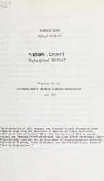 Flathead County population report 1974_cover