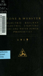 Electric railway, electric lighting, gas and water power properties, 1919_cover