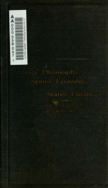 States' philosophy, states' economy, and states' finances, inseparable but distinct sciences_cover