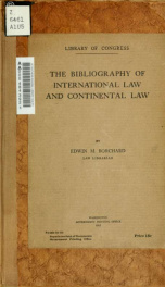 ... The bibliography of international law and continental law_cover