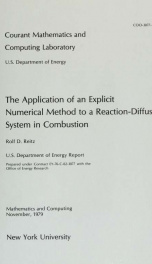 The application of an explicit numerical method to a reaction-diffusion system in combustion_cover