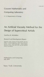 An artificial viscosity method for the design of supercritical airfoils_cover