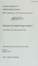 Structure of a liquid-vapor interface_cover