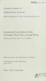 Numerical calculations of the transonic flow past a swept wing_cover